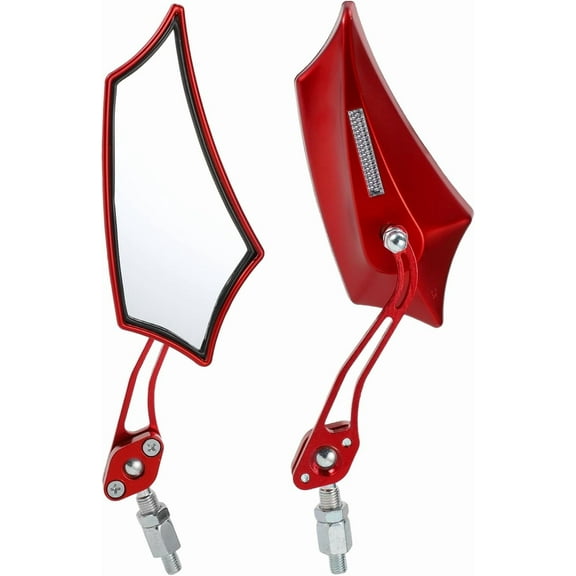 1 Set Motorcycle Rear View Mirrors Bar End Side Mirrors Mount Universal Adjustable Aluminum Alloy Plastic Red M10 M8 Prismatic Shape