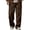 Coffee., variant on Men's Fall Winter Loose Corduroy Pants,Solid Color Wide Wale Full Length Drawstring Elastic Waist Functional Side Pockets Thick Soft Fabric