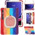 thumbnail image 2 of For Samsung Galaxy Tab S10 Plus/S9+/S9 FE+ Plus 12.4 inch Case, 360 Rotatable Handle Stand, Shoulder Strap, Drop-Proof Design, Colourful Red, 2 of 7