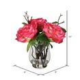 thumbnail image 2 of Vickerman 10" Dark Pink Rose In Glass Vase - FX190202, 2 of 2