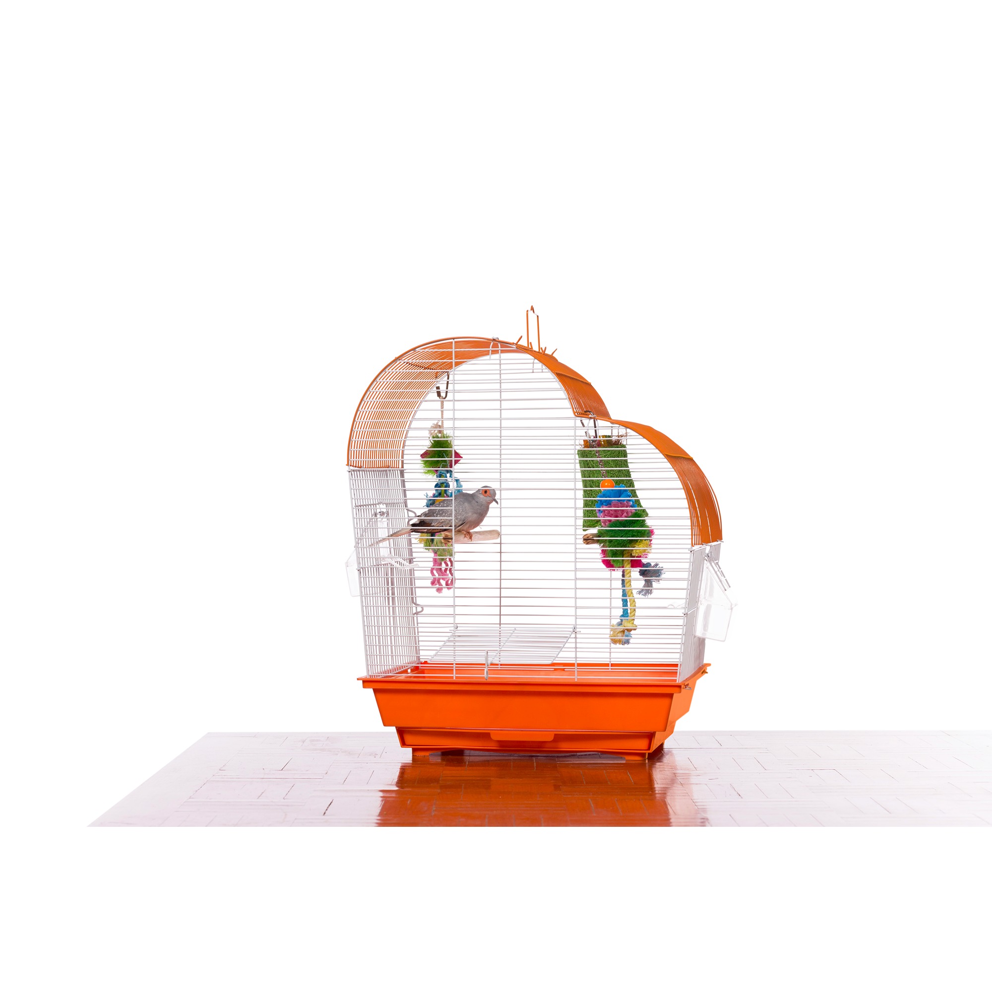 Prevue Pet Products Palm Beach Waterfall Roof Orange & White Bird Cage SP21003O/W