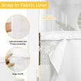 thumbnail image 3 of No Hook Shower Curtain with Snap in Liner, Spring Flower Leaf Buffalo Plaid Waterproof Bath Curtain Double Layers with See Through Top Window, Pastoral Floral Botanical Hotel Shower Curtains 72x84in, 3 of 9
