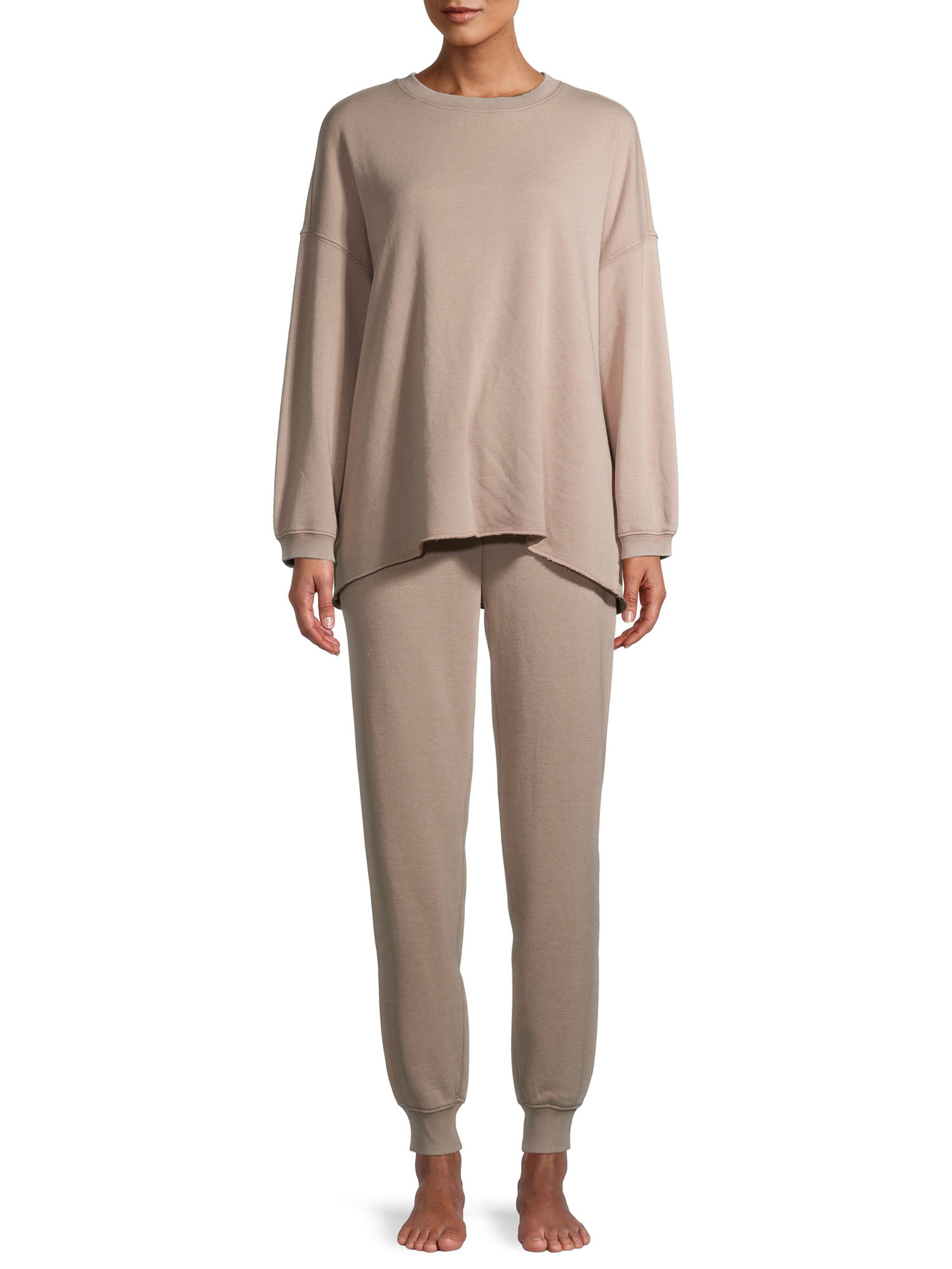 Secret Treasures Women's and Women's Plus Oversized Long Sleeve Top and Jogger Lounge Set - image 3 of 6