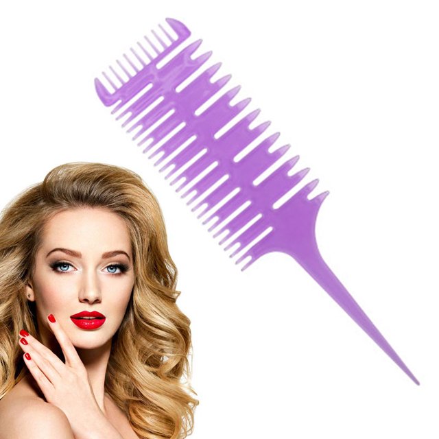 Peine de hueso de pescado de 3 vías para resaltar el cabello, peine para seccionamiento, peine para seccionamiento, peine para teñir el cabello, peines para teñir el cabello Adepaton 2036064-3