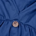 thumbnail image 4 of Puntoco Vestido De Manga Corta Con Cuello En V, Vestido De Color Sólido Con Cuello En V Y Manga Corta Para Mujer Azul Oscuro M, 4 of 8