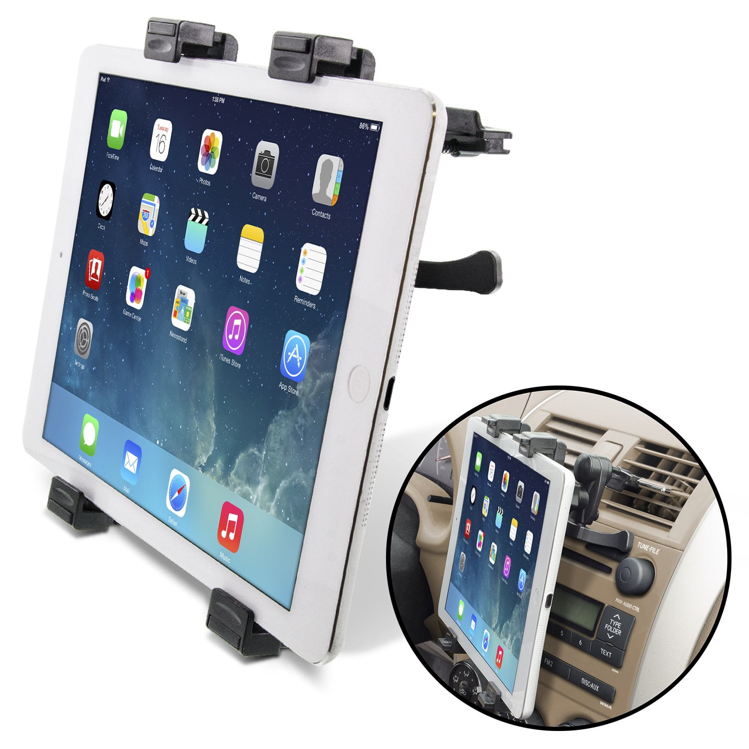Okra Universal Tablet Air Vent Car Mount Holder with 360 Rotating