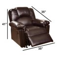 thumbnail image 6 of Benzara BM171428 41 x 35 x 35 in. Bonded Leather Rocker & Recliner, Red, 6 of 8