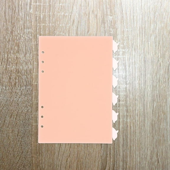 FRCOLOR Pink Splitter Binder Dividers with Dolphin Tabs for Notebook Organization 6 Pieces A5 Size