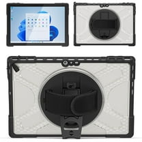 XYX Case for 12.3 inch Microsoft Surface Pro 7  Plus/Pro 7/6/5/4, 360 Rotating Heavy Duty Shockproof Cover with Kickstand and Hand Strap (Transparent)