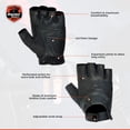 thumbnail image 4 of Daniel Smart Genuine Women’s Motorcycle Leather Gloves – Aniline Goat Leather - Fingerless Motorcycle Gloves with Perforated action and Gel Palm, 4 of 6