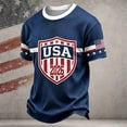 thumbnail image 2 of Patriotic USA T Shirts for Men Crewneck Tee Short Sleeve Shirt Machine Washable for Sports Game Day Fan Clothes, 2 of 3
