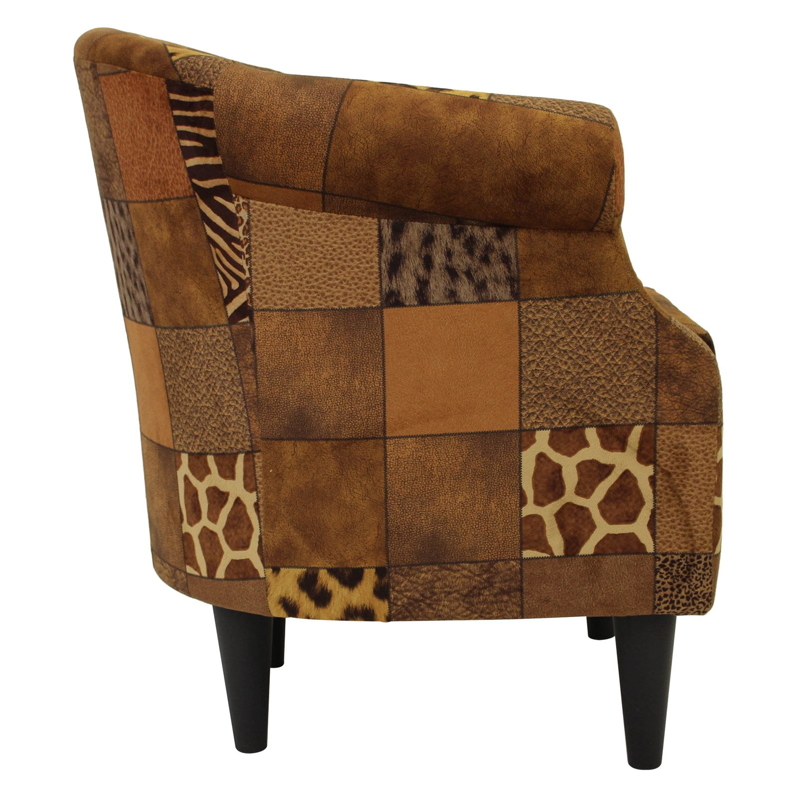 Fox Hill Trading Nikole Club Chair,  Safari Patchwork Print