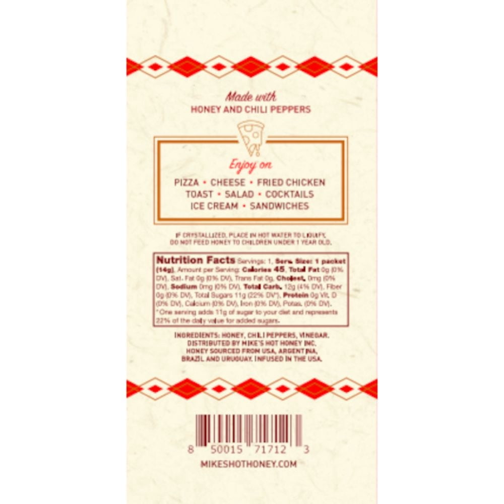 Mike s Hot Honey Honey Single Serve, 0.50 Ounce Squeeze Packet, 100 Per Case