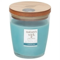 WoodWick Nature's Wick Coastal Air Scented Candle with Wooden Wick & Lid, 10 ounces