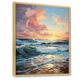 thumbnail image 2 of Designart "Tranquil Horizons At Beach Sunrise" Ocean Floater Framed Canvas Art Print, 2 of 5