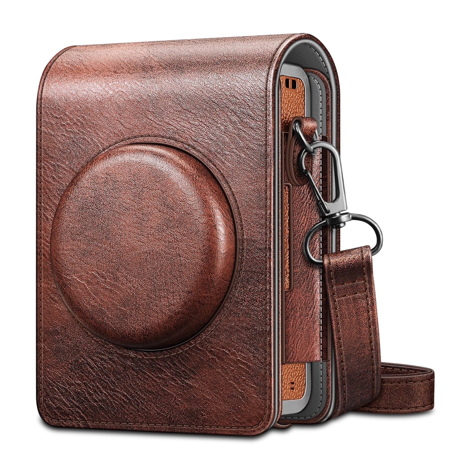 FINTIE Case for Fujifilm Instax Mini EVO Camera, Premium Vegan Leather Protective Bag Cover with Removable Adjustable Strap