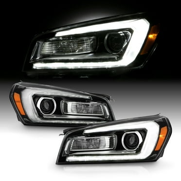 AKKON - Fit 2013-2016 GMC Acadia 2017 Limited HID/Xenon Projector Black Headlights Pair Driver   Passenger w/ [LED Tube] Parking
