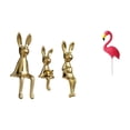thumbnail image 1 of Figura decorativa de conejitos y pájaros, ideal para escritorio, mesa, centro de mesa, armario, estantería o jardín de hadas., 1 of 8