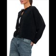 thumbnail image 1 of Suéteres Tipo Cárdigan con Lazo Frontal para Mujer, de Punto Grueso, con Mangas Largas Abullonadas, Modernos Abrigos para Otoño e Invierno. Negro M, 1 of 10