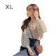 thumbnail image 1 of Camisa de mujer Blusa de gasa con estampado floral Top casual de manga larga abullonada, Albaricoque, XL Inevent AP001298-09B, 1 of 7