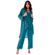 Roaman's Women's Plus Size Petite Plus Size Beaded Georgette 3-Piece Pant Set – Formal Wear