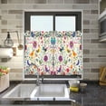 thumbnail image 4 of Yayeee Kitchen Curtains Tier Pair Light Filtering 27"x24" Rod Pocket Short Cafe Window Panel, Purple Cartoon Animals, 4 of 7