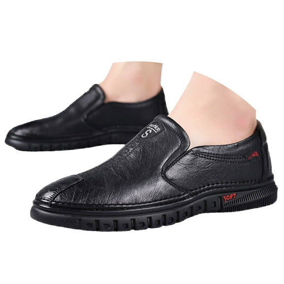 Mens Walking Loafers Fashion Casual Comfortable Work Oxford Dress Shoes Leather Slip on Oxfords