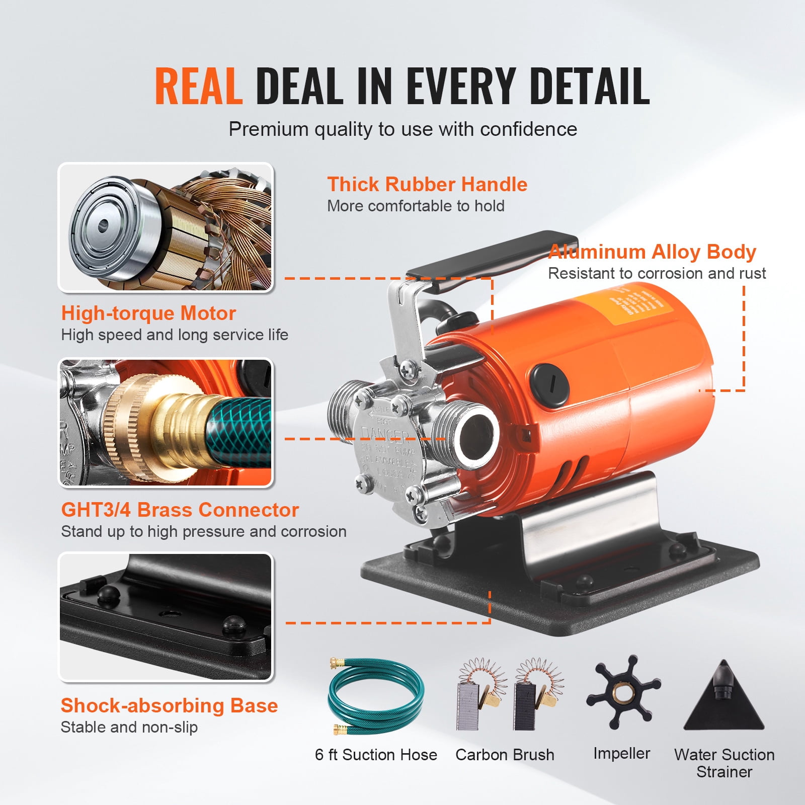 KFFKFF pump portable multi -function pump 120V 360 GPH 1/10hp hose