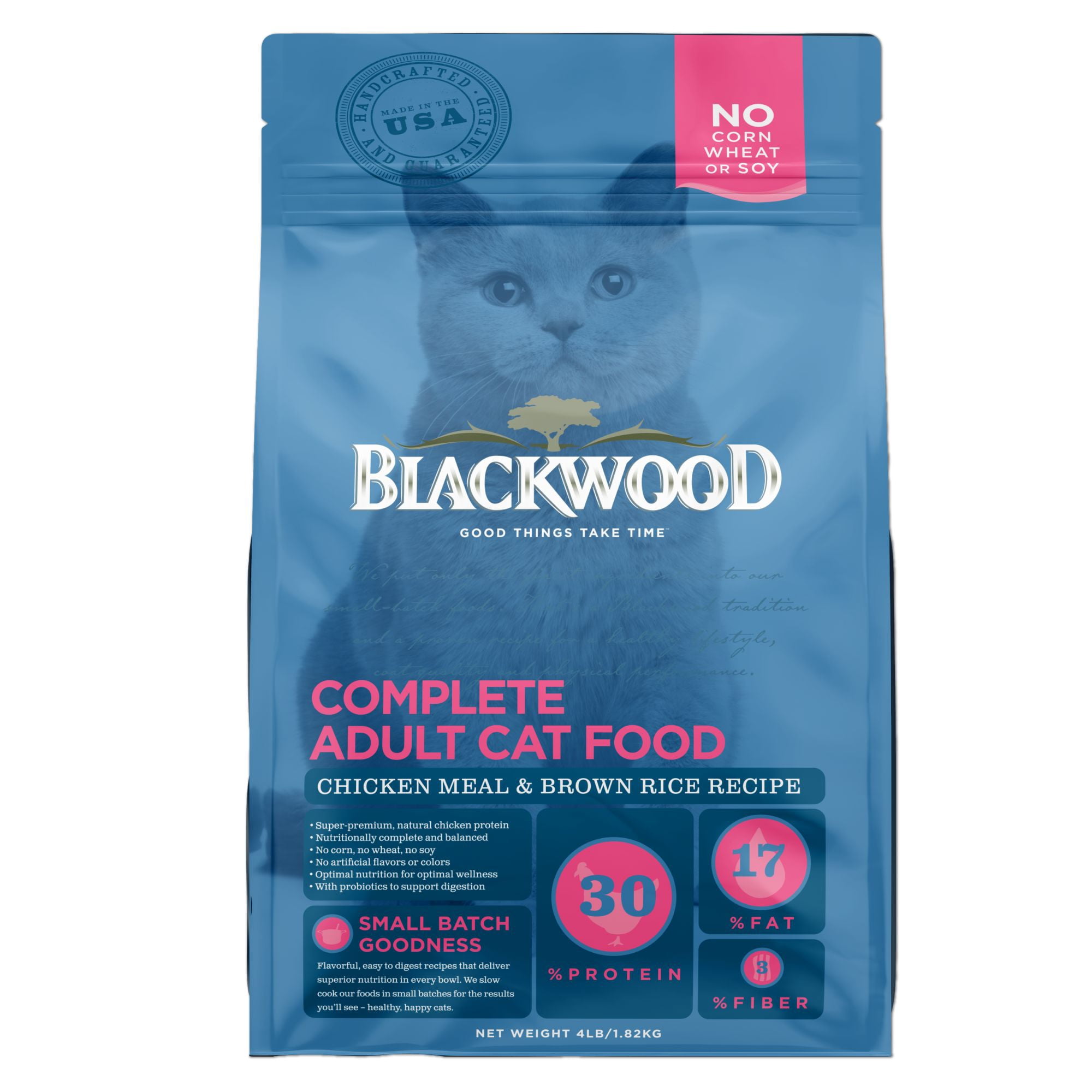 Blackwood Complete Adult Chicken Meal & Brown Rice Recipe Dry Cat Food, 4 lb Bag