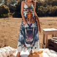 thumbnail image 2 of Tiger Animal Graffiti Sleeveless Dress for Women Clothing Female Women's Summer Skirt, 2 of 7