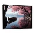 thumbnail image 2 of Designart "Cherry Blossom Pink Lake Japon Art" Japanese Floater Framed Wall Art Living Room, 2 of 7