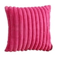 thumbnail image 2 of HongHeng 1Pc Striped Decorative Throw Pillow Covers 17x17 Inch, Square Spring Decorations Couch Pillow Case, Soft Cozy Faux Fur & Velvet Back, Modern Home Decor for Bed, 2 of 6