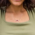 thumbnail image 5 of Everly Women's "Mom" 1 CT TGW Created Ruby and Diamond Rose Gold Flash Plated Sterling Silver Necklace, 5 of 9
