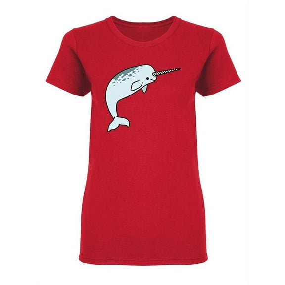 Cute Narwhal Graphic Shaped Tee Women's -Image by Shutterstock