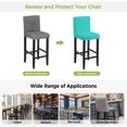 thumbnail image 5 of Turquoise Bar Stool Cover Set of 6, Farmhouse Solid Teal Color Modern Art Stretch Bar Chair Cover, Removable Washable Pub Counter Stool Chair Slipcover for Kitchen Dining Room Pub Cafe, 5 of 9