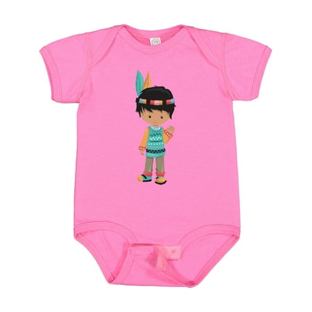 

Inktastic Native American Boy Cute Boy Black Hair Gift Baby Boy Bodysuit