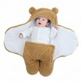 thumbnail image 1 of Baby Swaddle Sleep Sack With Hooded Wrap Design Soft Material Cozy Winter Wear Sleeping Bag, 1 of 2