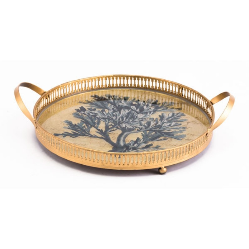 Steel Round Decorative Tray Table Decorative Kitchen Tray For Home