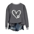 thumbnail image 6 of Craaazy Women's Fashionable Crewneck Top Casual Letter Printed Loose Long Sleeved Shirt Gifts, 6 of 6