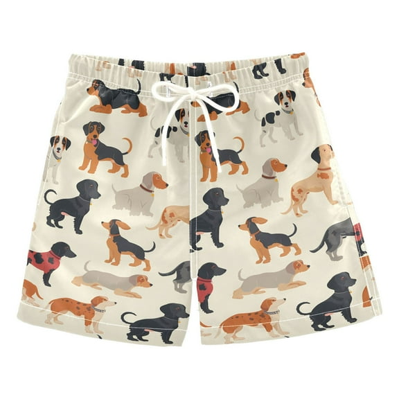 joogoo Boys Swim Trunks Dogs Cartoon Beach Board Shorts Drawstring Swimsuit 3T