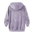 thumbnail image 5 of GrmtClth Men's Fuzzy Sherpa Hoodie Outdoor Fleece Hooded Sweatshirt Lightweight 2025 Winter Warm Full Zip Coat with Cozy Pocket Purple S, 5 of 5