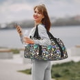 thumbnail image 6 of Honeii Colored Glass Print Gym Bag,Carry on Weekender Overnight Bag, Travel Duffel Bags, Personal Item Travel Bag,Tote Bag,Workout Dance Bag, 6 of 7