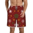 thumbnail image 2 of Uemuo Merry Christmas Pattern Men's Swim Trunks Hawaiian Beach Bathing Suit Swimsuits Beach Quick-Dry Shorts with Pockets-X-Large, 2 of 9