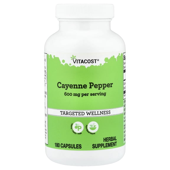 Vitacost Cayenne Pepper, 180 Capsules (300 mg per Capsule)