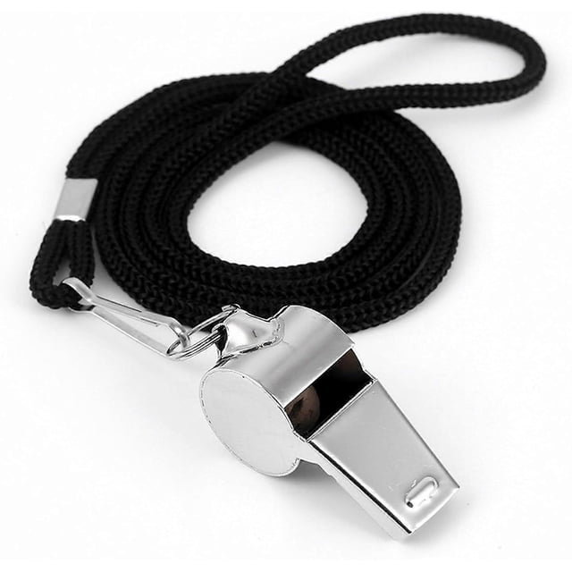 Whistles Sports, Referee Whistle, Stainless Steel Whistle with Lanyard, Loud Crisp Sound Whistles