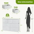 thumbnail image 6 of JOINSUN 7 Drawers Dresser, Storage Organizer Units for Clothing, Closet, Fabric Bins, Wood Top, Steel Frame, Lightweight, White, 6 of 7
