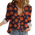 thumbnail image 1 of asddcavvf Blouse for Women Ladies Spring Autumn Print Casual Comfort Flowy Style Button Down Lapel L, 1 of 5