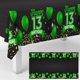 thumbnail image 1 of wonima02 13rd Birthday Tablecloth Green & Black 13 Years Birthday Party Photography Supplies Decor Men Women for Indoor Outdoor Party Supplies Rectangle Table Cover Picnic Decorations Glitter, 1 of 1