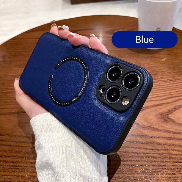 High Grade Lychee Pattern Magnetic Phone Case For iphone 14 13 12 11 Pro Max X XR 7 8 14 Plus Leather sleeve Business Back CoverFor iPhone X Gao Jinjia LED