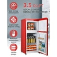 thumbnail image 3 of GGTB 3.0 cu.ft Mini Fridge with Freezer, Compact Double Door Refrigerator, 7-Temp Settings, Removable Shelves for Dorm, Apartment, Office, Red, 3 of 8